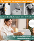 64-pack of clear 0.5-inch self-adhesive cabinet bumpers; rubber dots for non-slip, soft-close cabinet doors and drawers