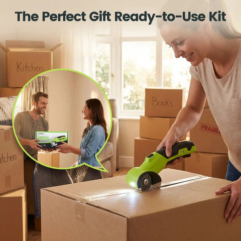 Heavy Duty Cordless Electric Box Cutter With Badass Cutting Power And No Sweat Operation for effortless package breakdowns.
