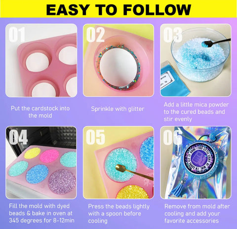 Car Freshie Starter Kit With 1 Pound Scented Aroma Beads, 3 Inch Circle Silicone Molds, Step-by-Step Guide Visual