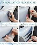 Universal Car Spoiler Canards Kit Front Bumper Lip Splitter installation steps with adhesive on white car