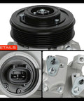 Direct Swap Air Conditioning Compressor With Clutch Assembly For Toyota Corolla And Scion xD top view showing mounting bracket and electrical connector.