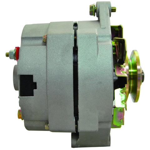 Side view of 12V 63A Alternator For Delco 10SI 1 Wire Install With V Belt Pulley Easy Install Fits Buick Cadillac Chevy GMC Oldsmobile Pontiac