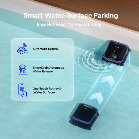 Sora 70 Pool Vacuum Robot Delivers 360 Degree Full Pool Cleaning From Surface To Walls, Shallow Water Ready At 8 Inches