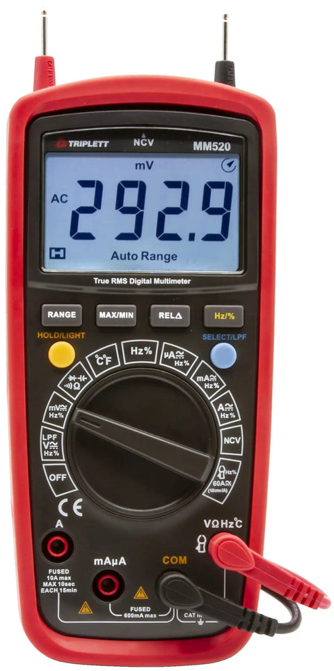 True RMS 6000 Count Digital Multimeter With Low Pass Filter And NCV Detector, Pro Grade DMM showing display and controls