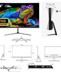 24 Inch Curved Computer Monitor With 100Hz FHD 1920x1080, 2800R Immersive Display, 120% sRGB, FreeSync, Frameless Three Sides, VESA Mount, HDMI And VGA Ports, Blue Light Filter, Perfect For Home Office And Dorm