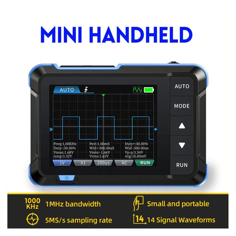 Handheld Oscilloscope With 5Ms Real Time Sampling Rate And 1MHz Bandwidth, Dual Channel, Type C Charging, 8 Inch LCD Display