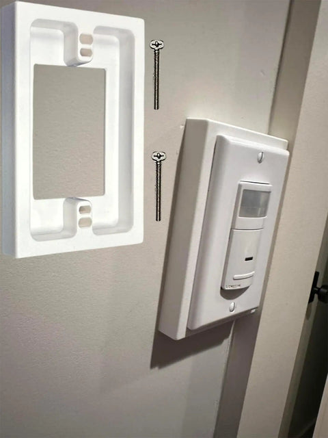 2 Pack 1-Gang Non-Metallic Shallow Surface Box Extender White Adds Five-Eighths Inch Depth To Electrical Boxes Easy Install No Box Removal Keeps Wall Plates Flush Perfect For Home Wiring Upgrades