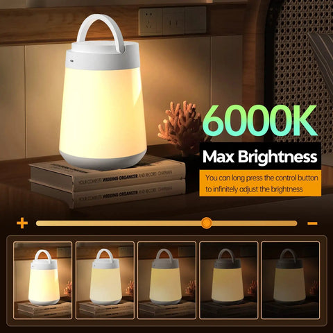 Kids Night Light With Touch Sensor, Soft LED Bedside Lamp For Nursing And Sleep Aid, Stepless Dimming Nursery Light, Rechargeable Portable Nightlight With Memory Function For Kid Friendly Chill Bedtime