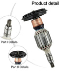 Pro Grade Rotor Anchor Armature Spare Parts For Demolition Hammer Replacement For GBH11DE GSH11E GBH10DE 11223EVS GSH10C 208mm 220 To 240V 50Hz Heavy Duty Durable Performance rotor armature detail