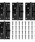 4 Pack Self Closing Door Hinges With 90 Degree Stay Open For Indoor Doors And Gates Heavy Duty Spring Hinge Matte Black Manganese Steel Construction Includes Mounting Screws