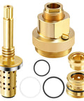 Shower Valve Rebuild Kit With TA-10 Flow Spindle, TA-4 Hot Cold Seats, T-12A Cap For Temptrol Style, brass components and gaskets