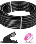 Three Eighths Inch DOT Air Line Hose Fifty Feet Black SAE J844 PA12 Nylon Air Brake Tubing With Cutter And Teflon Tape