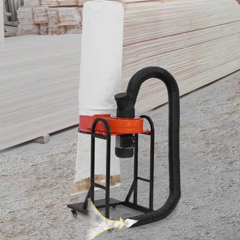 Pro Grade Portable Dust Collector With 716 CFM Vortex Cyclone System, 1.5 HP Motor, 47 Gallon Bag, Mobile Base, 120V, 3400 RPM, 5 Micron Canister Filter Kit for woodworking