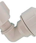 Half Inch CTS To Half Inch NPS Female 90 Degree Push To Connect Plastic Plumbing Elbow No Fuss White Swivel Fitting For Copper PEX CPVC Hot And Cold Water Behind Wall Installations white plastic elbow