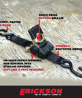 2 Inch By 10 Foot Black Retractable Ratchet Tie Down Straps With Auto Retract And One Button Release, heavy duty 3300 lb