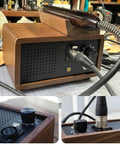 Heavy Duty Electric Leather Edge Creaser Machine With Adjustable Heat Up To 400 Degrees And Walnut Wood Handles showing controls and design.