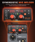 145A MIG Welder 110V 4 In 1 Multi Process Wire Feed Welder control panel showing voltage and settings