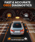 Two In One OBD2 Car Diagnostic Scanner And Battery Tester With Engine Fault Codes EVAP Check, dashboard interface display