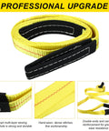 Two Pack Beefy 10 Ft Nylon Lifting Slings 1 Inch Wide Heavy Duty Web Straps With Flat Eye Ends, yellow with black ends