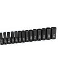 Heavy Duty 14 Piece One Half Inch Drive Deep Impact Socket Set Metric 6 Point Off Corner Loading Design Chromium Molybdenum Steel