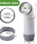 5 Inch Diameter Portable Air Conditioner Exhaust Hose Replacement Extends Up To 58.85 Inches Includes TL2667 Connection, showing dimensions and connectors.