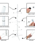 Hockey Gear Drying Rack For Full Sets Of Adult And Youth Equipment With Integrated Stick Holder, reinforced metal frame