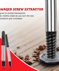 Premium 8-Piece Screw Extractor Kit Made From Heat Treated Carbon Steel, damaged screw extractor bit removing a stripped bolt