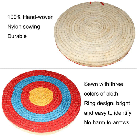 Traditional Solid Straw Archery Target With Colored Rope Face And Three Layer Design For Backyard Practice Handmade Eco Friendly Reusable Arrow Friendly