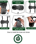 Step-by-step guide for Lawn Aerator Shoes with Self Tightening Straps and Nonslip Metal Buckles installation process.