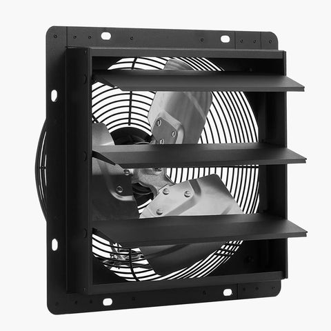 10 Inch Wall Mounted Exhaust Fan with Variable Speed and Temperature Humidity Controller 1000 CFM Automatic Shutter