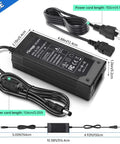 3 Prong 12V DC Power Supply Adapter, 36W Desktop AC To DC Converter, 3A Low Power Transformer For 12V Gear, Perfect For CCTV Cameras, Routers, LED Strips, Modems, And Other Small Electronics, black adapter with cords