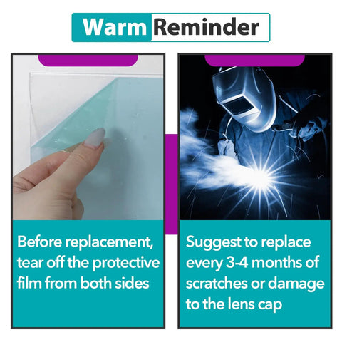 Reminder for Replacement Lens Kit For LYG M800H And 17800F Welding Helmets 20 Piece Set instructions and welding demonstration