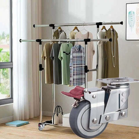 Heavy Duty Bulletproof Polyurethane Office Chair Wheels For Carpet Replacement Casters Roll Smooth Desk And Gaming Chair Tires Floor Friendly Ride on garment rack with clothes.