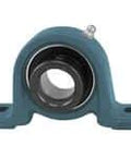 Front view of 1-3/16 in (30.16 mm) Narrow Eccentric Collar Pillow Block Bearing, Malleable Iron Housing, Ball Insert with Contact Seal.