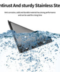 Heavy Duty Angle Corner Brackets submerged in water, demonstrating rust resistance and durability of black steel fasteners.