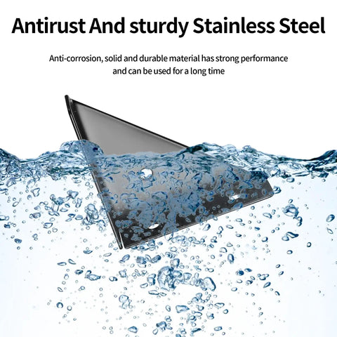 Heavy Duty Angle Corner Brackets submerged in water, demonstrating rust resistance and durability of black steel fasteners.