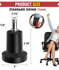 Premium Office Chair Glides Replace Swivel Casters With Slick Stationary Fixed Feet, 11mm size and self-adhesive felt bottom.