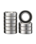 10 Pcs Deep Groove Ball Bearings 6305 2RS 25x62x17mm Double Shielded Chrome Steel, stack and side view, industrial use
