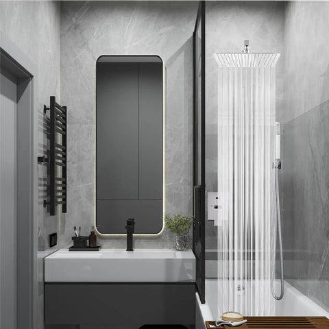 Wall Mount Shower System With Square Rain Head And Hand Sprayer Includes Rough In Valve Body And Trim Kit 10 Inch Chrome Finish