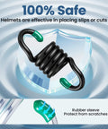 Heavy Duty Hammock Hanging Kit Two Pack Holds Up To 1300 Lbs With M8 Hardware Spring Hammock Chair Kit For Outdoor Porch Swings And Indoor Use 304 Stainless Steel Rustproof Black Durable. Image of black metal spring hook with rubber sleeve for protection.