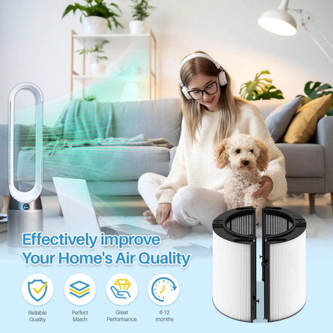 360 Degree Glass HEPA Plus Carbon Air Purifier Filter Compatible with Pure Cool Pure Hot Cool Cryptomic and Humidify Cool Purifiers
