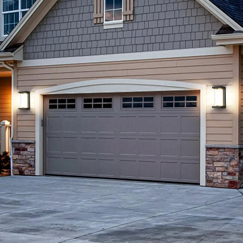 18W Outdoor Porch Light 1800 Lumen 6000K LED Exterior Wall Light Matte Black IP65 Waterproof for Garage Two Pack shown