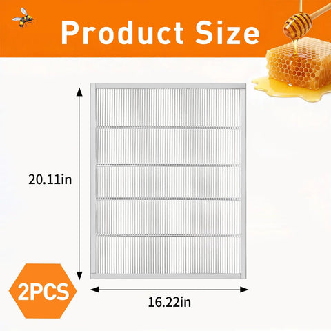 Two Pack Queen Excluder For 10 Frame Hives, Metal Beekeeping Excluder With Universal Fit, 20.11 By 16.22 Inches