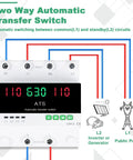 63A 110V Automatic Manual Transfer Switch With L1 Priority Phase Selector LED Display, diagram of power connections