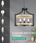 Versatile 3 Light Farmhouse Chandelier With Adjustable Height Pendant Or Semi Flush Mount Rustic Ceiling Light Fixture Compatible E12 Bulbs