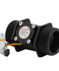 Side view of Go-To 1.5 Inch Water Flow Meter With Hall Effect Sensor Switch Pulse Output 10-150 LPM Waterproof Durable Flow Sensor