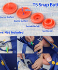 Best Value 408 Piece Plastic Snap Button Kit With Rainbow Color Organizer Case No Sew T5 Snaps 12mm installation sequence