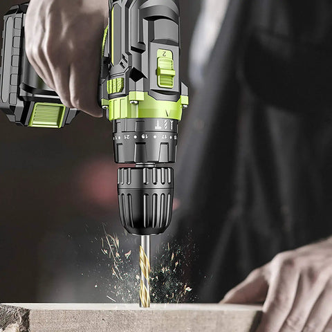 Drill in action with Beefy 10 Piece Masonry Drill Bit Set With Carbide Tips For Ceramic Tile Glass Marble Porcelain Wood Plastic Walls