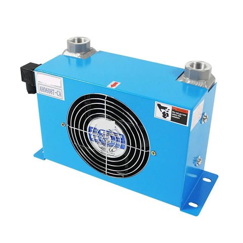 Beefed Up 60 L Per Min Hydraulic Oil Cooler Heat Exchanger Plate Pin Style For Hydraulic Systems With 1.8KW Cooling Power 2 MPa High Pressure Widely Applicable Blue Radiator