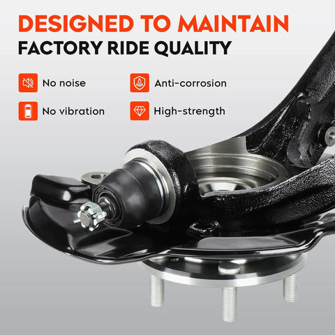Front Right Steering Knuckle And Wheel Bearing Hub Assembly For Honda Accord 2008-2012 And Acura TSX 2009-2014 Passenger Side Replacement 698-446 LK052 Direct Fit Easy Install, showing anti-corrosion finish and high-strength design.